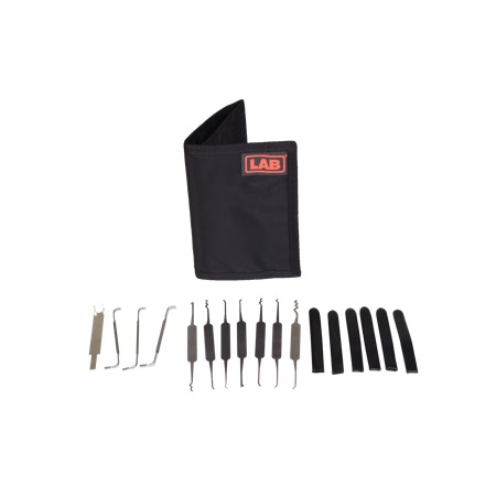 Lockpicking set with 17-piece lockpick bag and 4 practice locks - PEARL
